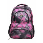Aqsa ASB47 Designer School Bag (Grey Pink Print)